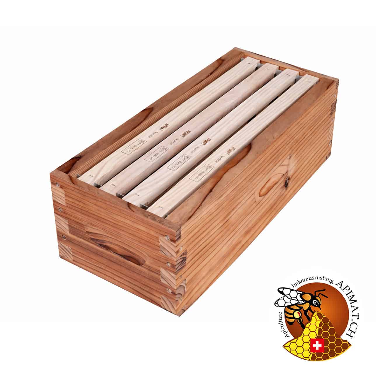 Duohive – Mini hausse Dadant 4 cadres, montage à tenons, huilée à l’huile de lin en bois cryptomeria