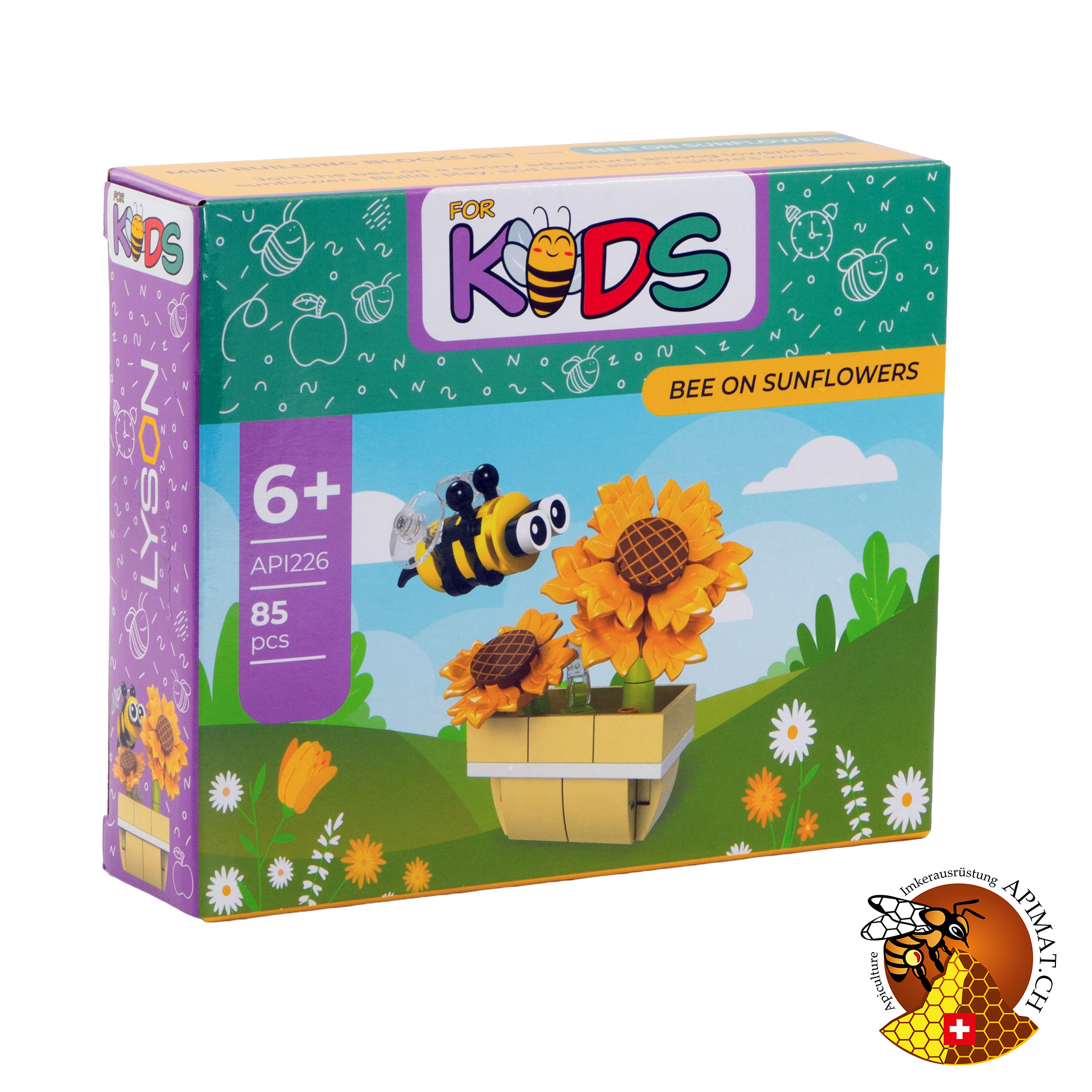 Abeille sur les tournesols – – Kit de construction (85 pièces) | Modèle éducatif et nature